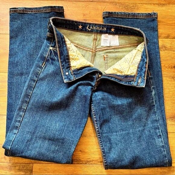 LAWMAN DENIM STRETCH 5 POCKET JEANS W/EMBELLISHED BACK POCKETS 5/6 NEW - Picture 9 of 16